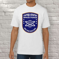 Load image into Gallery viewer, Designs by MyUtopia Shout Out:United States Space Force v3 Adult Unisex White T-Shirt
