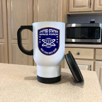Load image into Gallery viewer, Designs by MyUtopia Shout Out:United States Space Force v3 Stainless Steel Travel Coffee Mug w. Twist Close Lid
