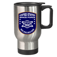 Load image into Gallery viewer, Designs by MyUtopia Shout Out:United States Space Force v3 Stainless Steel Travel Coffee Mug w. Twist Close Lid,Stainless / 14 oz,Travel Mug
