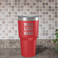 Load image into Gallery viewer, Designs by MyUtopia Shout Out:Upload Your Logo Engraved 30 Oz Stainless Steel Drink Tumbler (Polar Camel Travel Mug),Red,Polar Camel - 30oz Tumbler
