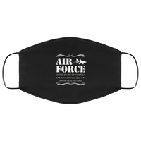 Load image into Gallery viewer, Designs by MyUtopia Shout Out:US Air Force Support Those Who Serve Armed Forces Day Adult Fabric Face Mask with Elastic Ear Loops,3 Layer Fabric Face Mask / Black / Adult,Fabric Face Mask
