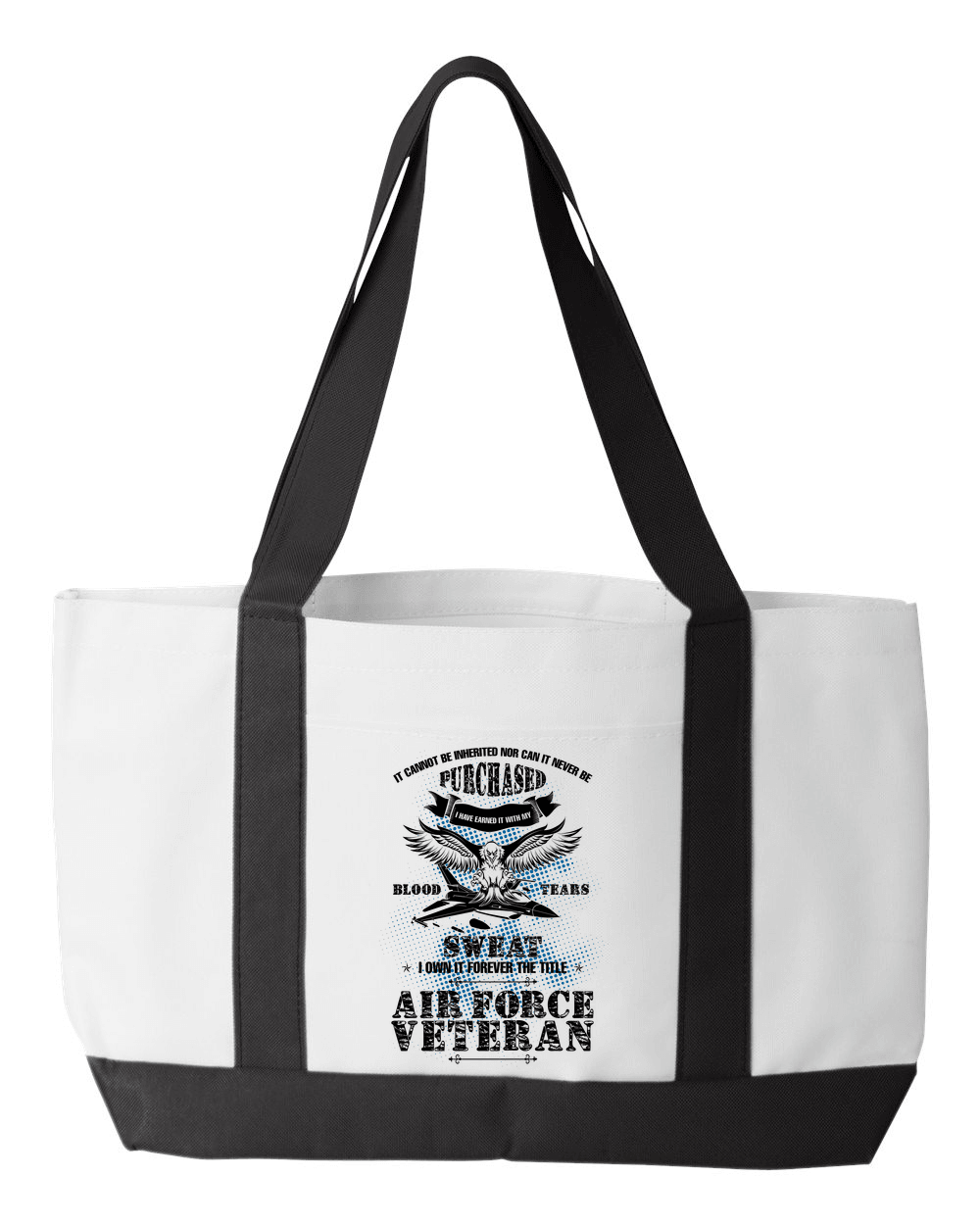 Designs by MyUtopia Shout Out:US Air Force Veteran Canvas Totebag Gym / Beach / Pool Gear Bag,Default Title,Gym Totebag