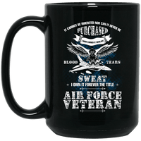 Load image into Gallery viewer, Designs by MyUtopia Shout Out:US Air Force Veteran Ceramic Coffee Mug - Black,15 oz / Black,Ceramic Coffee Mug

