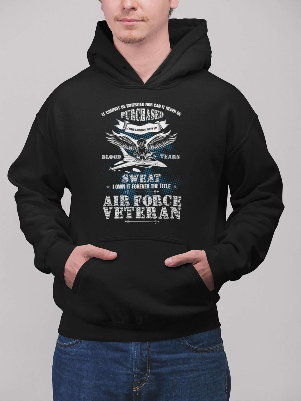 Designs by MyUtopia Shout Out:US Air Force Veteran Core Fleece Pullover Hoodie