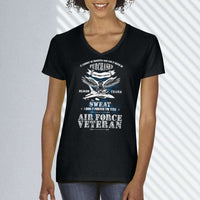 Load image into Gallery viewer, Designs by MyUtopia Shout Out:US Air Force Veteran Ladies&#39; V-Neck T-Shirt
