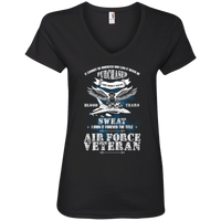 Load image into Gallery viewer, Designs by MyUtopia Shout Out:US Air Force Veteran Ladies&#39; V-Neck T-Shirt,S / Black,Ladies T-Shirts
