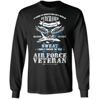 Load image into Gallery viewer, Designs by MyUtopia Shout Out:US Air Force Veteran Long Sleeve Ultra Cotton T-Shirt,Black / S,Long Sleeve T-Shirts

