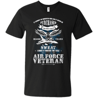 Load image into Gallery viewer, Designs by MyUtopia Shout Out:US Air Force Veteran Men&#39;s Printed V-Neck T-Shirt,S / Black,Adult Unisex Vneck Tee
