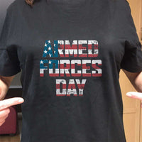 Load image into Gallery viewer, Designs by MyUtopia Shout Out:US Flag Armed Forces Day Adult Unisex T-Shirt
