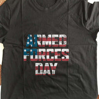 Load image into Gallery viewer, Designs by MyUtopia Shout Out:US Flag Armed Forces Day Adult Unisex T-Shirt
