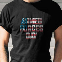 Load image into Gallery viewer, Designs by MyUtopia Shout Out:US Flag Armed Forces Day Adult Unisex T-Shirt
