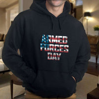 Load image into Gallery viewer, Designs by MyUtopia Shout Out:US Flag Armed Forces Day Core Fleece Pullover Hoodie
