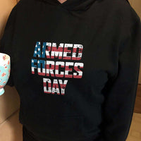 Load image into Gallery viewer, Designs by MyUtopia Shout Out:US Flag Armed Forces Day Core Fleece Pullover Hoodie

