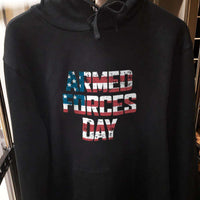 Load image into Gallery viewer, Designs by MyUtopia Shout Out:US Flag Armed Forces Day Core Fleece Pullover Hoodie
