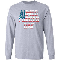 Load image into Gallery viewer, Designs by MyUtopia Shout Out:US Flag Armed Forces Day Long Sleeve Ultra Cotton T-Shirt,Sport Grey / S,Long Sleeve T-Shirts

