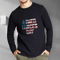 Load image into Gallery viewer, Designs by MyUtopia Shout Out:US Flag Armed Forces Day Long Sleeve Ultra Cotton T-Shirt
