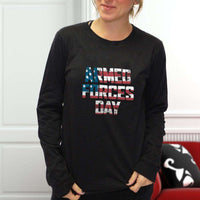 Load image into Gallery viewer, Designs by MyUtopia Shout Out:US Flag Armed Forces Day Long Sleeve Ultra Cotton T-Shirt
