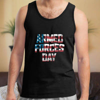 Load image into Gallery viewer, Designs by MyUtopia Shout Out:US Flag Armed Forces Day Unisex Tank
