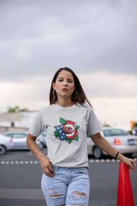 Load image into Gallery viewer, Designs by MyUtopia Shout Out:US Flag Rose Adult Unisex T-Shirt
