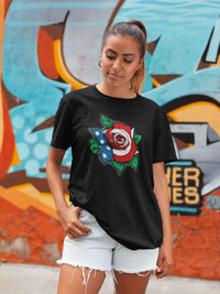 Load image into Gallery viewer, Designs by MyUtopia Shout Out:US Flag Rose Adult Unisex T-Shirt
