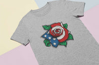 Load image into Gallery viewer, Designs by MyUtopia Shout Out:US Flag Rose Adult Unisex T-Shirt
