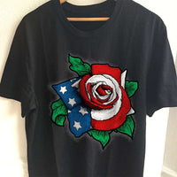 Load image into Gallery viewer, Designs by MyUtopia Shout Out:US Flag Rose Adult Unisex T-Shirt
