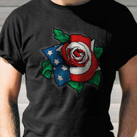 Load image into Gallery viewer, Designs by MyUtopia Shout Out:US Flag Rose Adult Unisex T-Shirt
