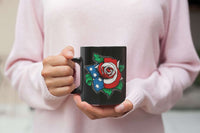 Load image into Gallery viewer, Designs by MyUtopia Shout Out:US Flag Rose Black Coffee Mug
