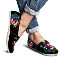 Load image into Gallery viewer, Designs by MyUtopia Shout Out:US Flag Rose Casual Canvas Slip on Shoes Women&#39;s Flats
