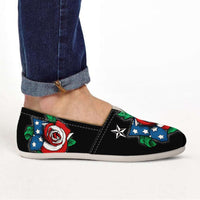 Load image into Gallery viewer, Designs by MyUtopia Shout Out:US Flag Rose Casual Canvas Slip on Shoes Women&#39;s Flats
