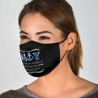 Load image into Gallery viewer, Designs by MyUtopia Shout Out:US Navy Armed Forces Day Adult Fabric Face Mask with Elastic Ear Loops
