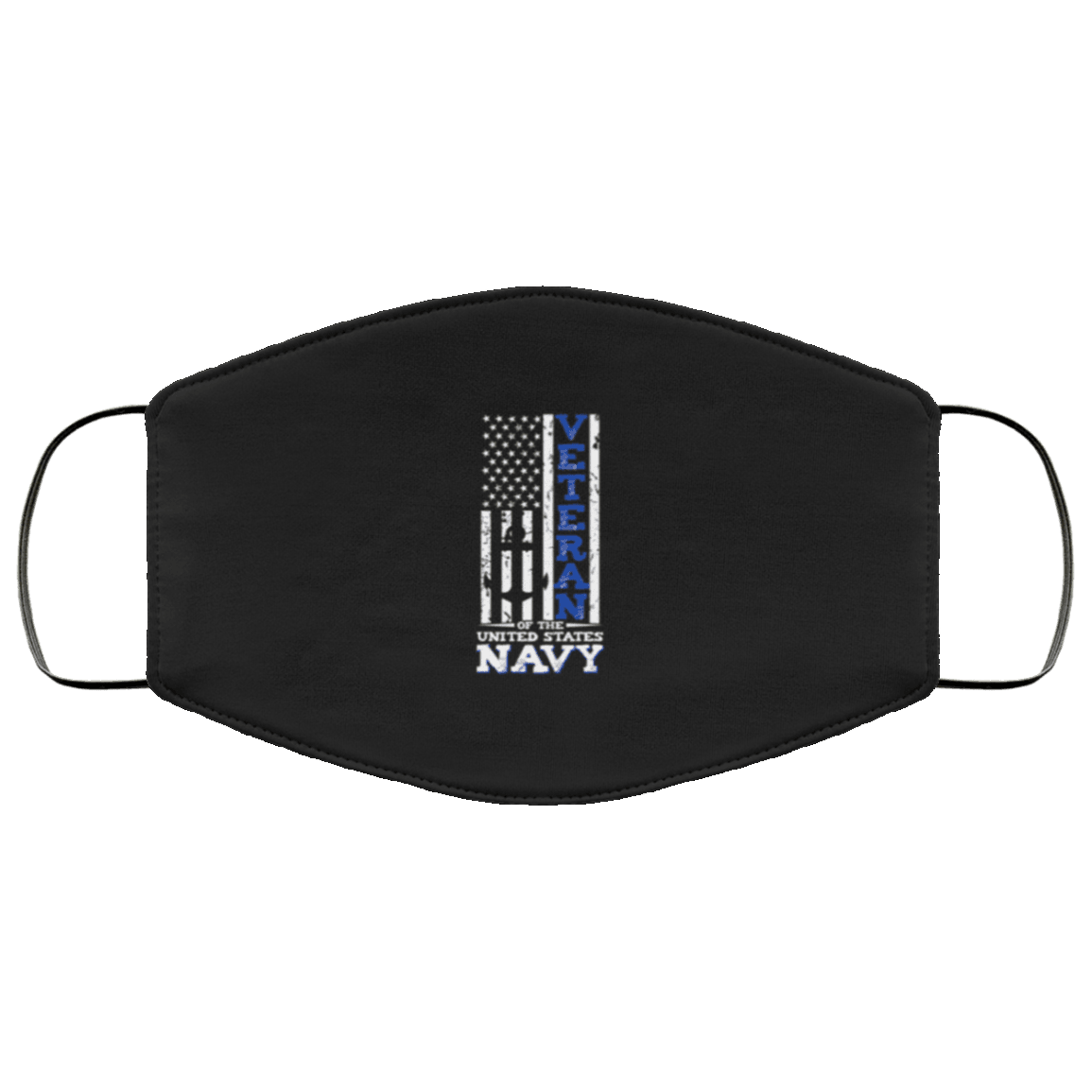 Designs by MyUtopia Shout Out:US Navy Veteran Adult Fabric Face Mask with Elastic Ear Loops,Fabric Face Mask / Black / Adult,Fabric Face Mask