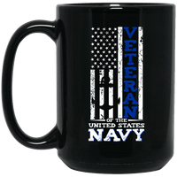 Load image into Gallery viewer, Designs by MyUtopia Shout Out:US Navy Veteran Ceramic Coffee Mug - Black,15 oz / Black,Ceramic Coffee Mug
