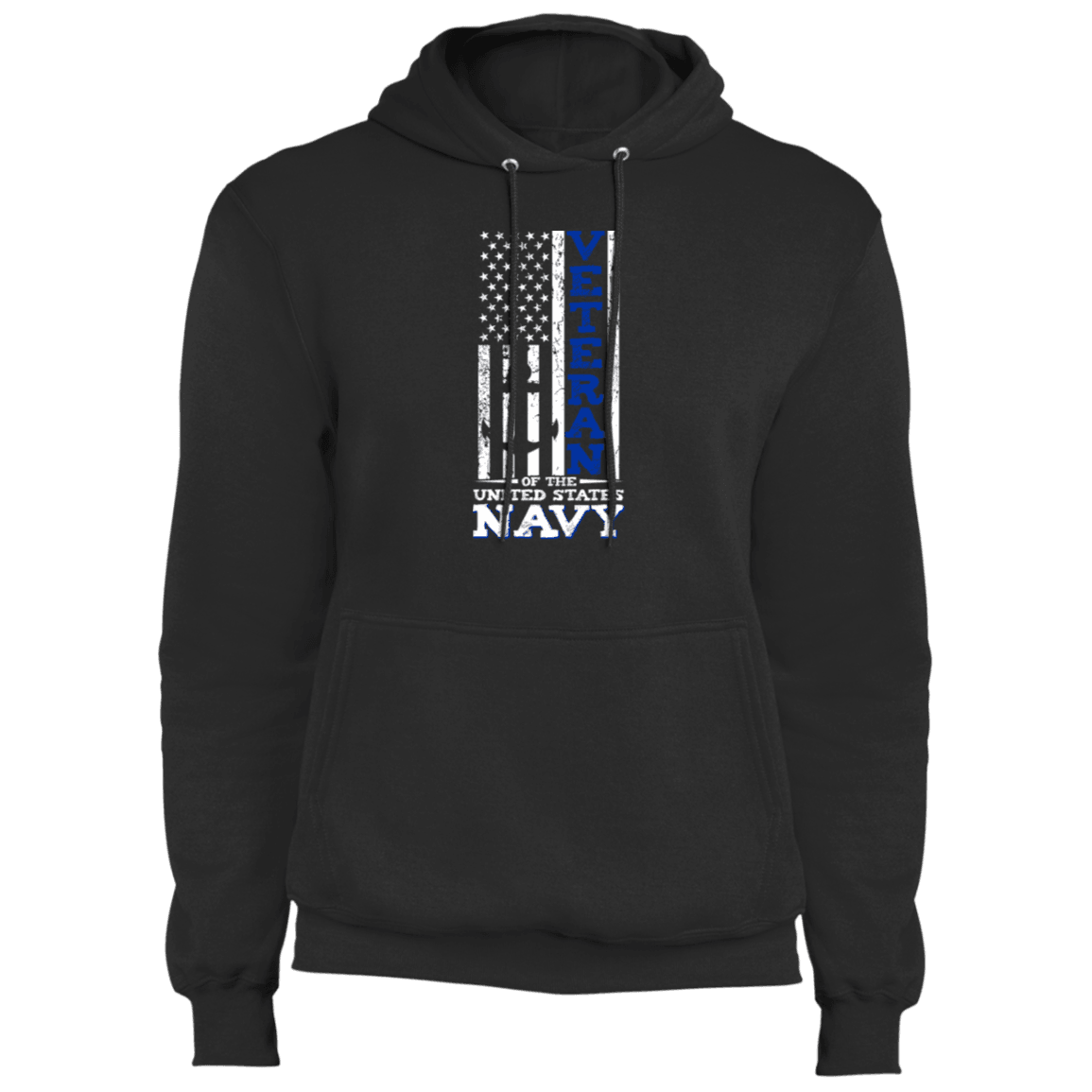 Designs by MyUtopia Shout Out:US Navy Veteran Core Fleece Pullover Hoodie,S / Jet Black,Pullover Hoodie