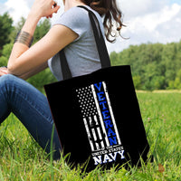 Load image into Gallery viewer, Designs by MyUtopia Shout Out:US Navy Veteran Fabric Totebag Reusable Shopping Tote

