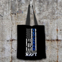 Load image into Gallery viewer, Designs by MyUtopia Shout Out:US Navy Veteran Fabric Totebag Reusable Shopping Tote
