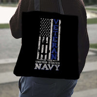 Load image into Gallery viewer, Designs by MyUtopia Shout Out:US Navy Veteran Fabric Totebag Reusable Shopping Tote
