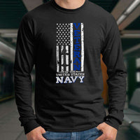 Load image into Gallery viewer, Designs by MyUtopia Shout Out:US Navy Veteran Long Sleeve Ultra Cotton Unisex T-Shirt
