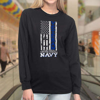 Load image into Gallery viewer, Designs by MyUtopia Shout Out:US Navy Veteran Long Sleeve Ultra Cotton Unisex T-Shirt
