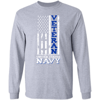 Load image into Gallery viewer, Designs by MyUtopia Shout Out:US Navy Veteran Long Sleeve Ultra Cotton Unisex T-Shirt,Sport Grey / S,Long Sleeve T-Shirts
