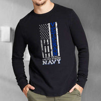 Load image into Gallery viewer, Designs by MyUtopia Shout Out:US Navy Veteran Long Sleeve Ultra Cotton Unisex T-Shirt
