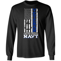Load image into Gallery viewer, Designs by MyUtopia Shout Out:US Navy Veteran Long Sleeve Ultra Cotton Unisex T-Shirt,Black / S,Long Sleeve T-Shirts
