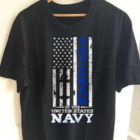 Load image into Gallery viewer, Designs by MyUtopia Shout Out:US Navy Veteran Unisex Jersey Short-Sleeve T-Shirt
