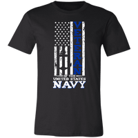 Load image into Gallery viewer, Designs by MyUtopia Shout Out:US Navy Veteran Unisex Jersey Short-Sleeve T-Shirt,X-Small / Black,Adult Unisex T-Shirt
