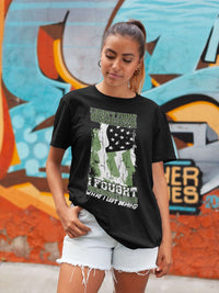 Load image into Gallery viewer, Designs by MyUtopia Shout Out:US Veteran Why We Fought Adult Unisex T-Shirt
