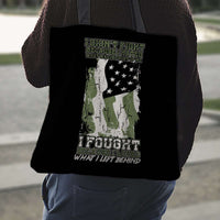 Load image into Gallery viewer, Designs by MyUtopia Shout Out:US Veteran Why We Fought Fabric Totebag Reusable Shopping Tote
