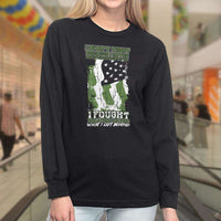 Load image into Gallery viewer, Designs by MyUtopia Shout Out:US Veteran Why We Fought Long Sleeve Ultra Cotton T-Shirt
