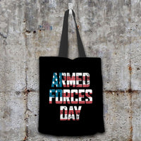 Load image into Gallery viewer, Designs by MyUtopia Shout Out:USA Flag Armed Forces Day Fabric Totebag Reusable Shopping Tote
