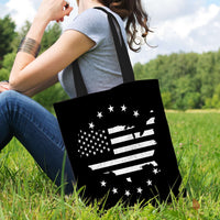 Load image into Gallery viewer, Designs by MyUtopia Shout Out:USA Flag Fabric Fabric Totebag Reusable Shopping Tote
