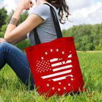Load image into Gallery viewer, Designs by MyUtopia Shout Out:USA Flag Fabric Fabric Totebag Reusable Shopping Tote
